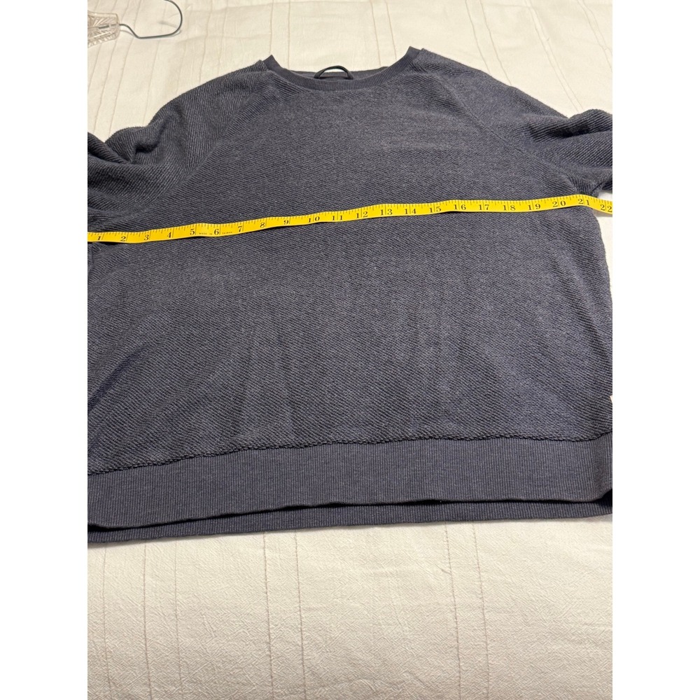 Marine Layer Navy Blue Textured Crewneck Sweatshirt Men's Medium Soft Pullover - Picture 4 of 6